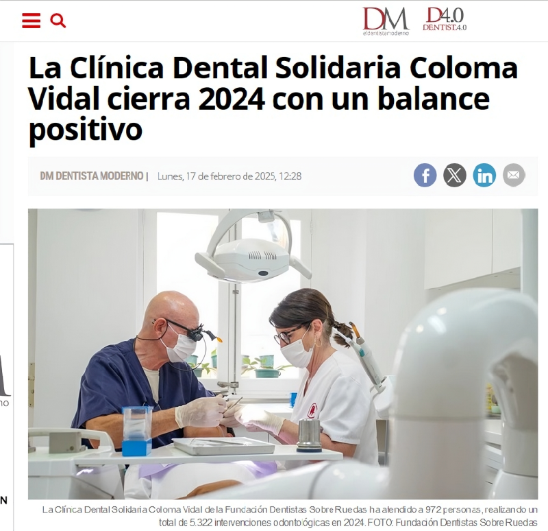 La Clínica Dental Solidaria Coloma Vidal cierra 2024 con un balance positivo